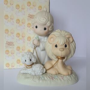 Vintage Precious Moments A Child Shall Lead Them Porcelain Collectible Figurine